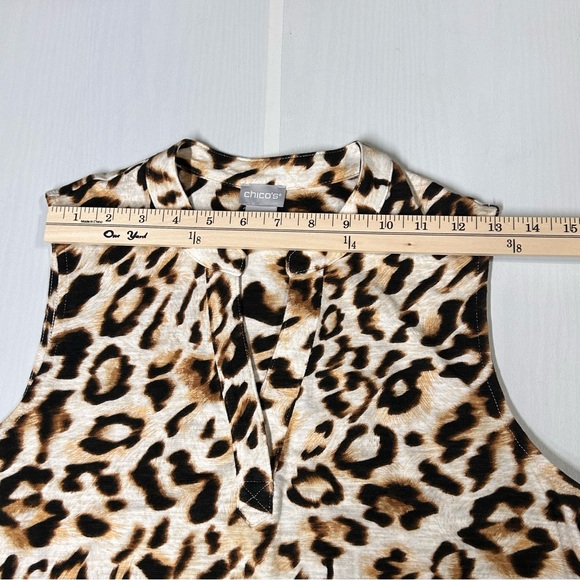 Chicos NWT Leopard Print Cotton Slub Tunic Tank Size 1 - Picture 7 of 13